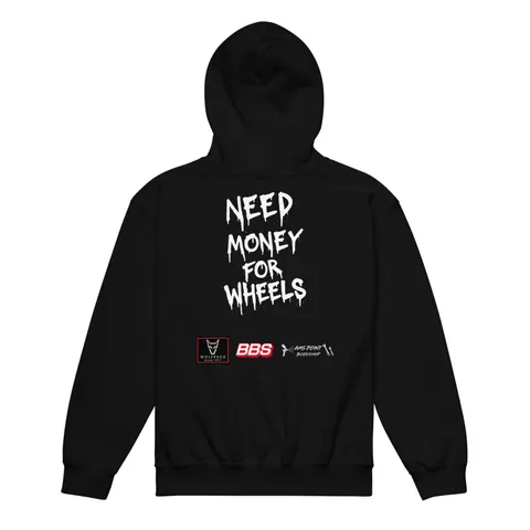 Need Money For Wheels Kids Hoody (Black)