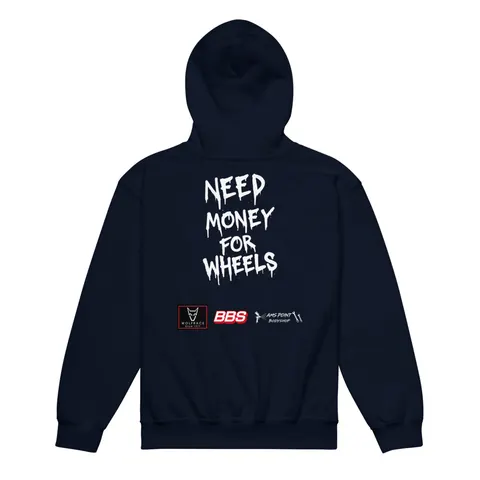 Need Money For Wheels Kids Hoody (Navy)