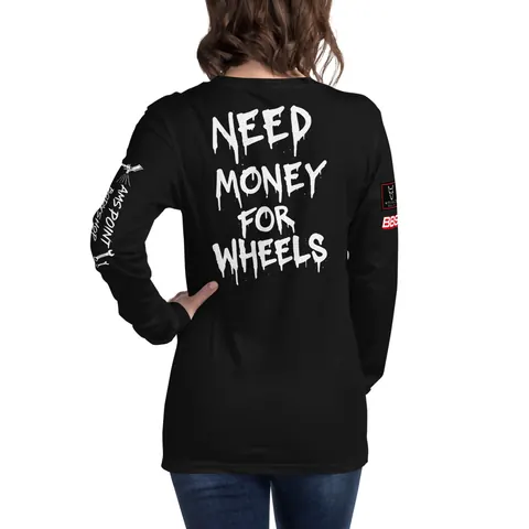 Need Money For Wheels Women's Long Sleeve Tee (Black)